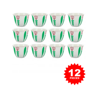 Habesha Shewhat 12pcs wave cup 90ml cawa blue/red/green - gtwtoporld.com