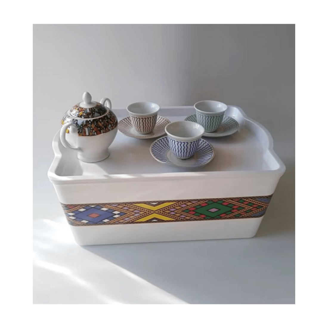 Habesha Shewhat Melamine rekebot 40x27x16cm pattern/illustration - gtwtoporld.com