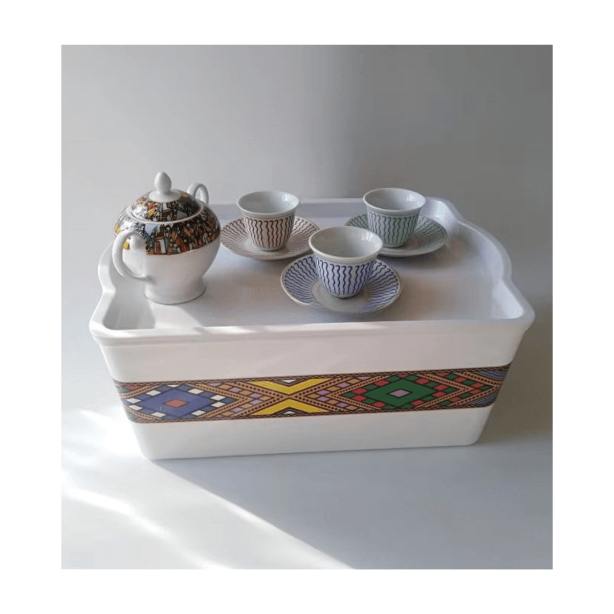 Habesha Shewhat Melamine rekebot 40x27x16cm pattern/illustration - gtwtoporld.com