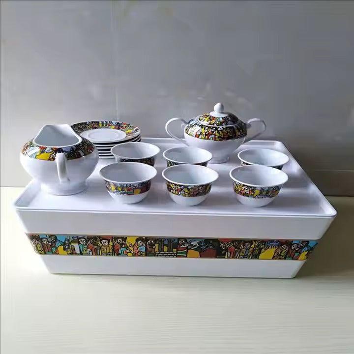Habesha Shewhat Melamine rekebot 40x27x16cm pattern/illustration - gtwtoporld.com