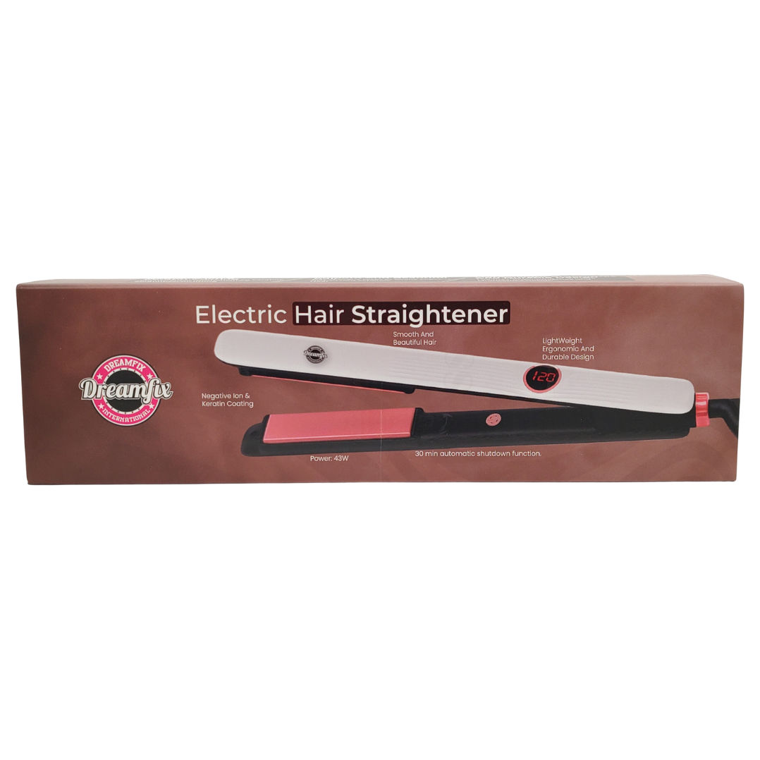 Dreamfix Salon Hair Straightener with LCD Display (White)
