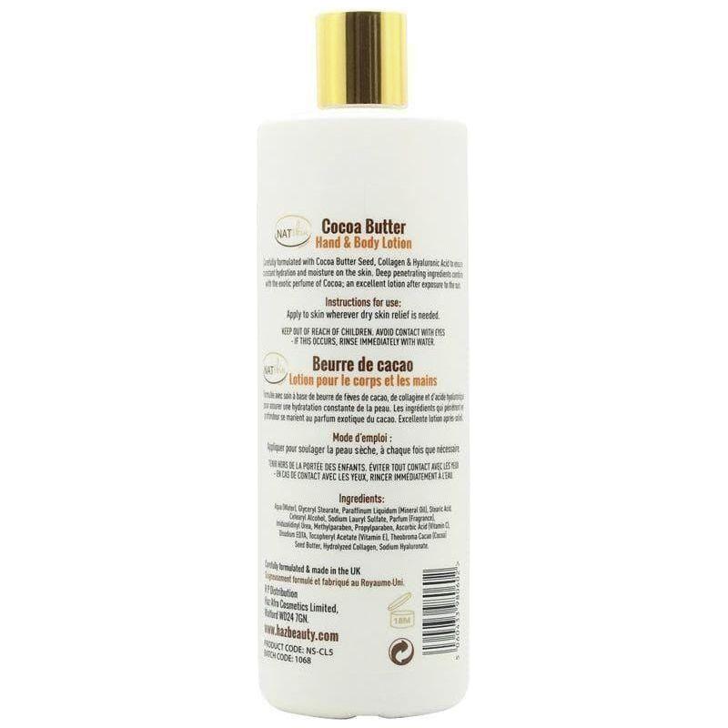 HAZ NATskin Cocoa Butter Hand &amp; Body Lotion 500ml - gtwtoporld.com