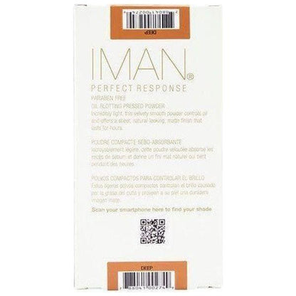 Iman Perfect Response Oil - Blotting Pressed Powder Deep 10g - gtwtoporld.com