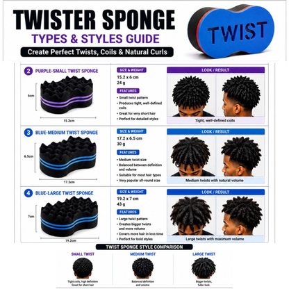Dreamfix Two-Sided Dreadlocks Foam Twist Sponge (3 sizes)
