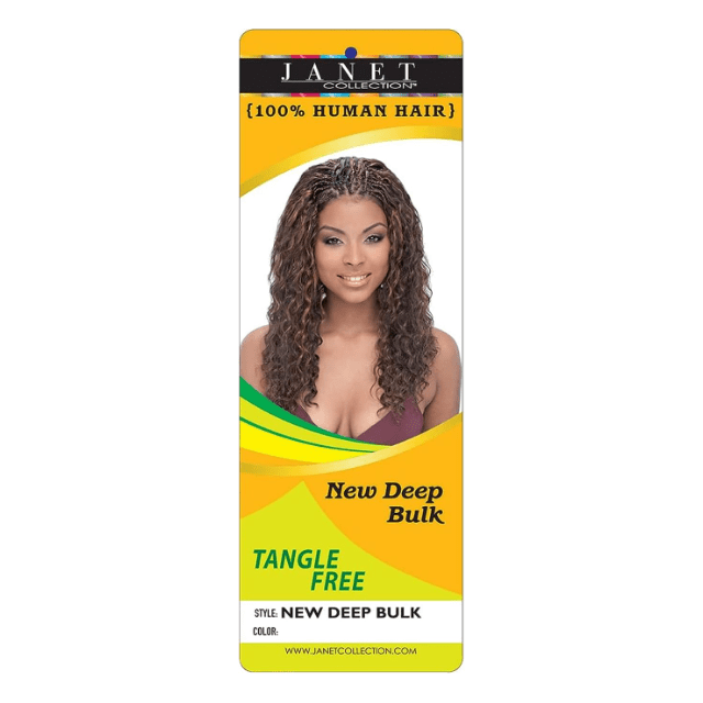 Janet Collection Human Hair Crochet Braiding Hair New Deep Bulk 18" - gtwtoporld.com
