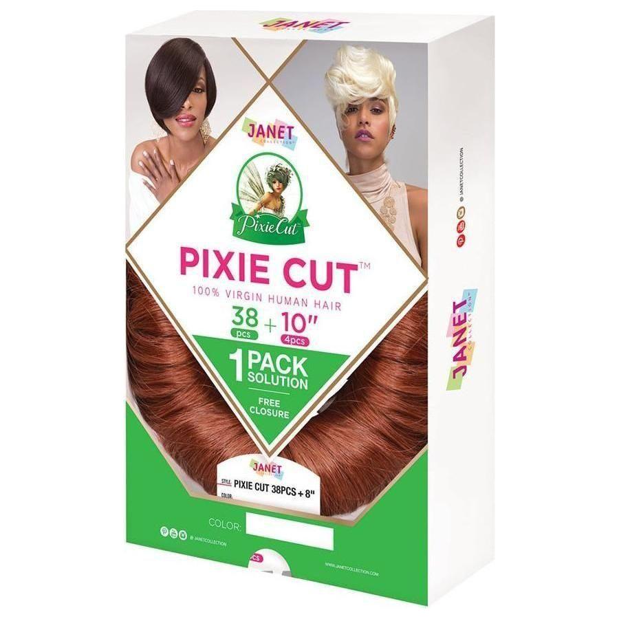 Janet Collection Pixie Cut 38pcs + 10"(4 pcs) 100% Virgin Echthaar - gtwtoporld.com