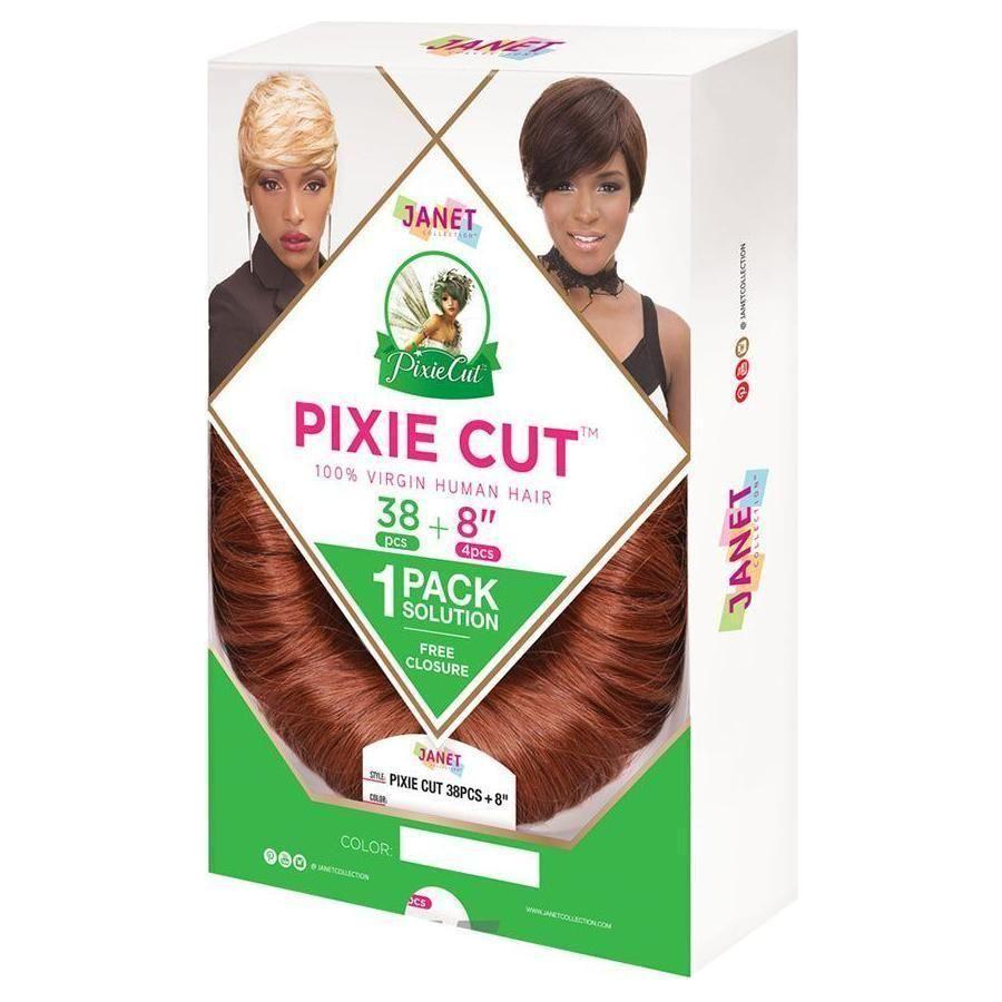 Janet Collection Pixie Cut 38pcs + 8"(4pcs) 100% Virgin Echthaar - gtwtoporld.com