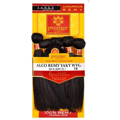 Janet Collection Prestige One Alco Remy Yaki Weave 6 pcs 100% Remy Human Hair - gtwtoporld.com