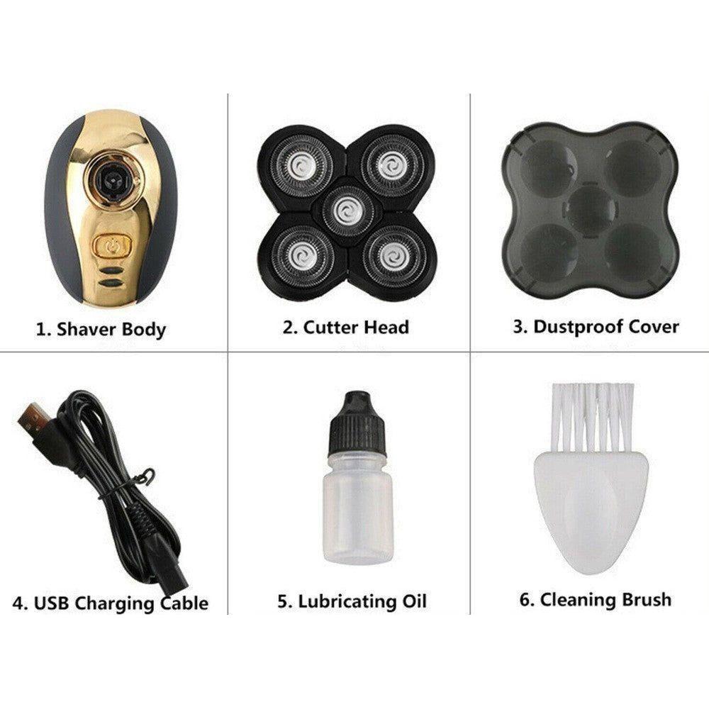 JINDING Electric Head Shaver for Men 5 in 1 Gold - gtwtoporld.com