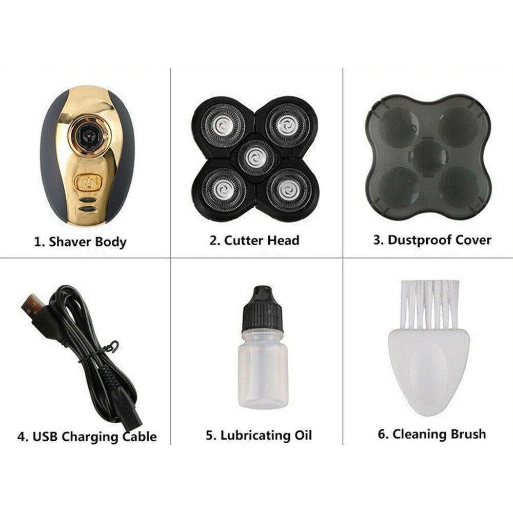 JINDING Electric Head Shaver for Men 5 in 1 Silver - gtwtoporld.com