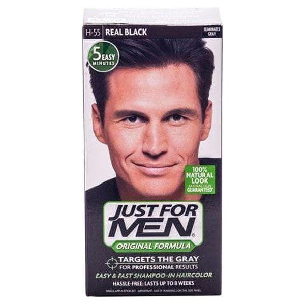 Just For Men Easy &amp; Fast Shampoo - In Haircolor Real Black - gtwtoporld.com