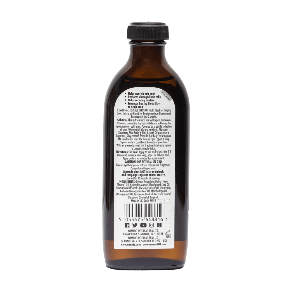 Mamado Rosemary Mint Scalp &amp; Hair Growth Oil 150ml - gtwtoporld.com