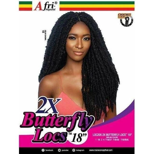 Mane Concept Afri - Naptural 2X Butterfly Locs Kanekalon Fiber 18" - gtwtoporld.com