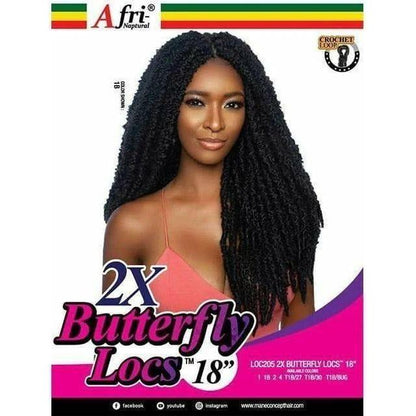Mane Concept Afri - Naptural 2X Butterfly Locs Kanekalon Fiber 18" - gtwtoporld.com