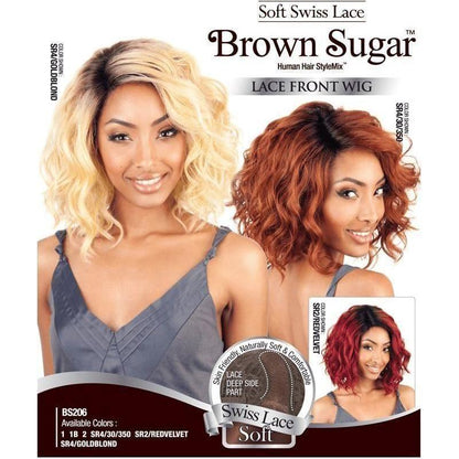 Mane Concept Brown Sugar Swiss Lace Front Blended Echthaar Perücke 206 - gtwtoporld.com