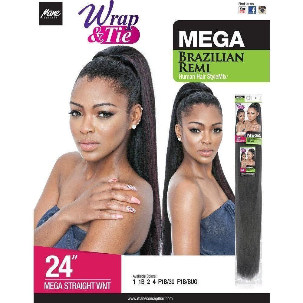Mega Brazilian Wrap - N Mega Straight Wint 24" - Human Hair - gtwtoporld.com