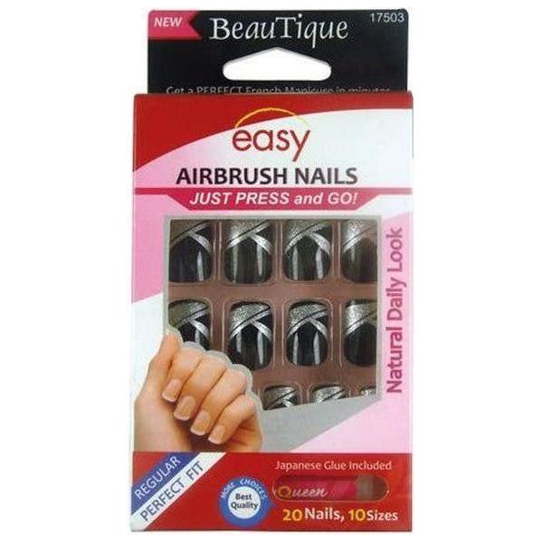 Nails 17503 Easy Airbrush Nails Just Press And Go! 20 Nails , 10 Sizes - gtwtoporld.com