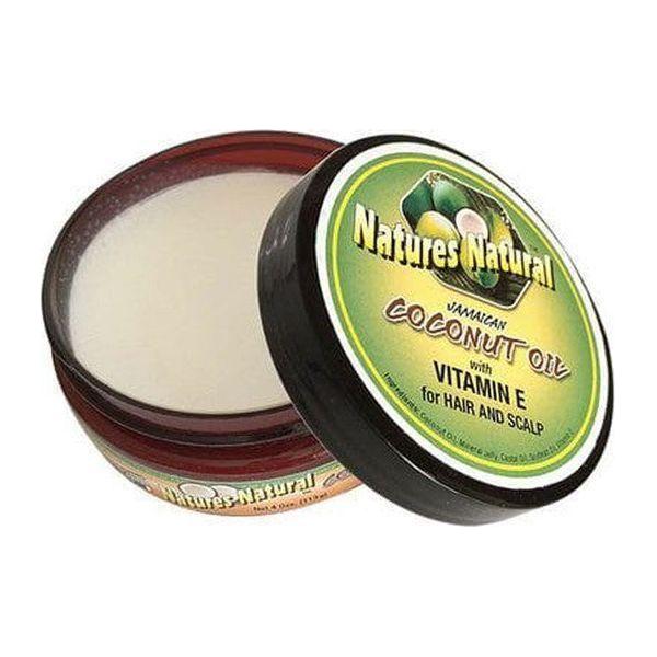 Natures Natural Jamaican Coconut Oil with Vitamin E for Hair and Scalp 118ml - gtwtoporld.com