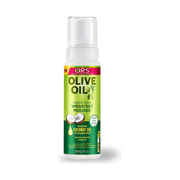 ORS Olive Oil Hold &amp; Shine Wrap/Set Mousse Coconut Oil 7oz / 207ml - gtwtoporld.com