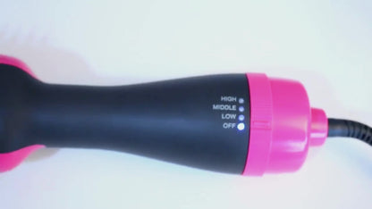Dreamfix 4-in-1 Hot Air Brush - Electric Hair Dryer &amp; Styler (Black&amp;Pink)
