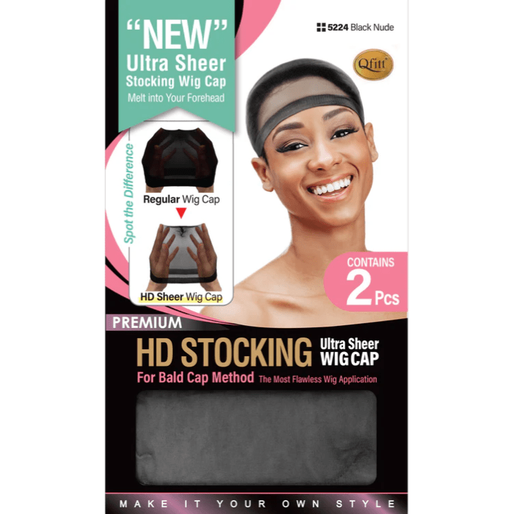Qfitt HD Stocking Wig Cap - Black Nude (5224) - gtwtoporld.com