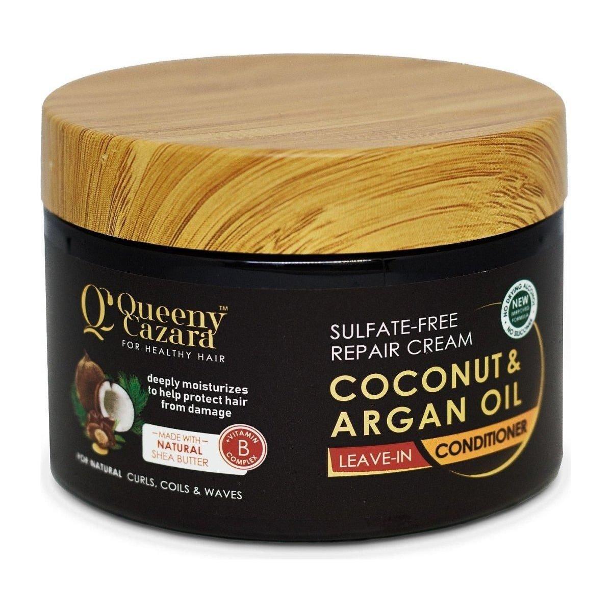 Queeny Cazara Coconut &amp; Argan Leave - In Conditioner 300 ml - gtwtoporld.com