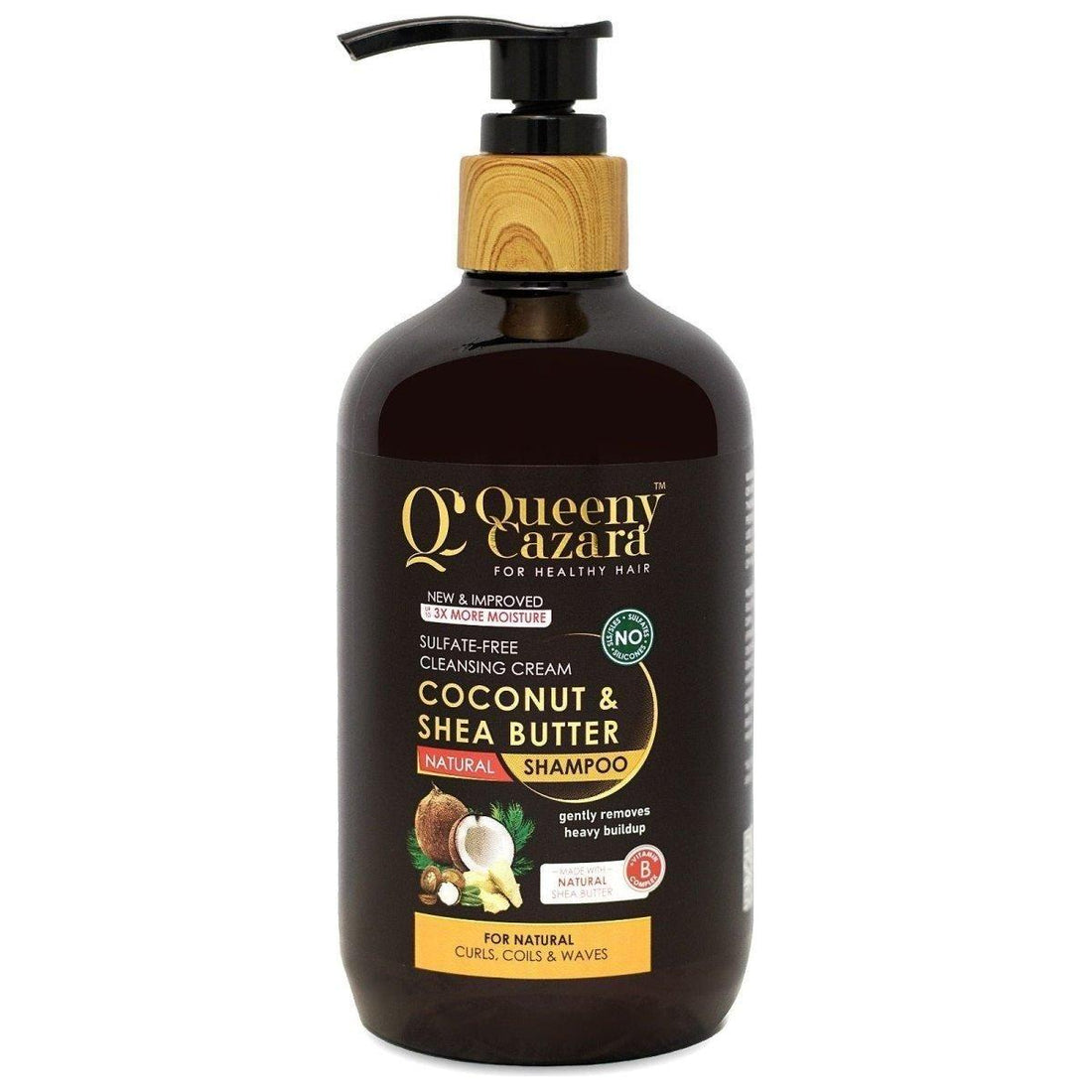 Queeny Cazara Coconut &amp; Shea Butter Shampoo 350 ml - gtwtoporld.com