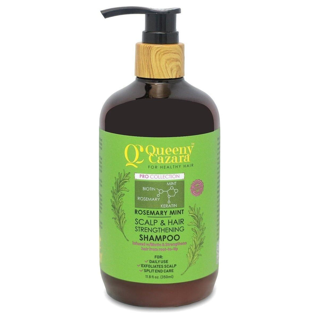 Queeny Cazara Rosemary Mint Shampoo Sculp and Hair Strengthing 350 ml - gtwtoporld.com