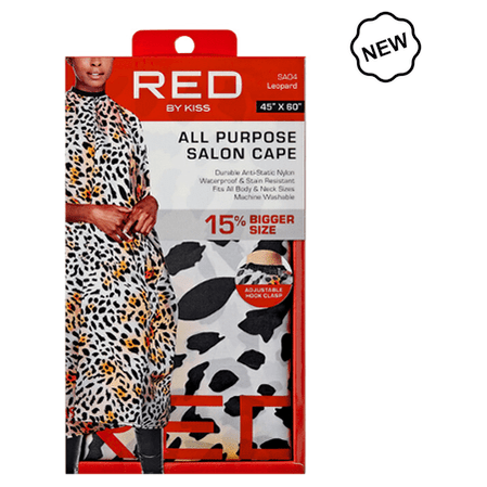 Red By Kiss All Purpose Salon Cape 45* X 60* Black/Leapard/Zebra Black - gtwtoporld.com