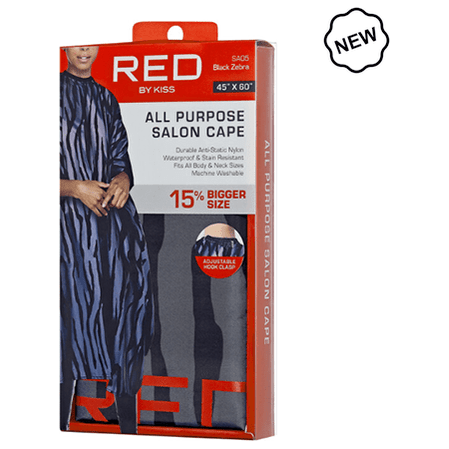 Red By Kiss All Purpose Salon Cape 45* X 60* Black/Leapard/Zebra Black - gtwtoporld.com