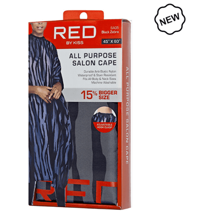 Red By Kiss All Purpose Salon Cape 45* X 60* Black/Leapard/Zebra Black - gtwtoporld.com