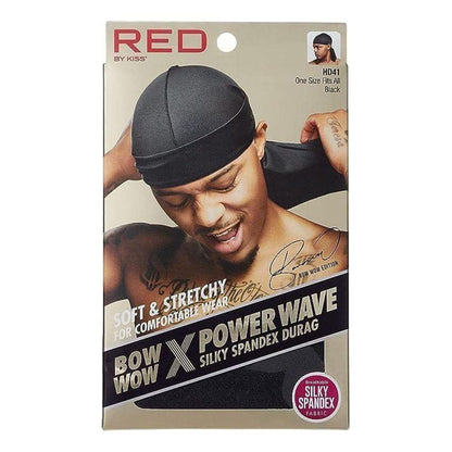 Red By Kiss Bow Wow X Power Wave Silky Spandex Durag - Black - gtwtoporld.com