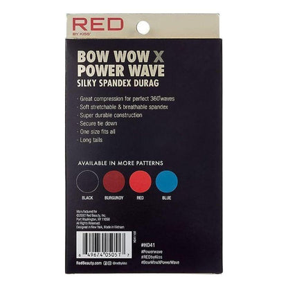 Red By Kiss Bow Wow X Power Wave Silky Spandex Durag - Black - gtwtoporld.com