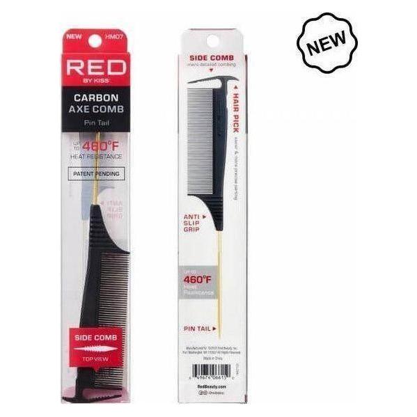 Red by Kiss Carbon Axe Pin/Rat Tail Side Comb - gtwtoporld.com
