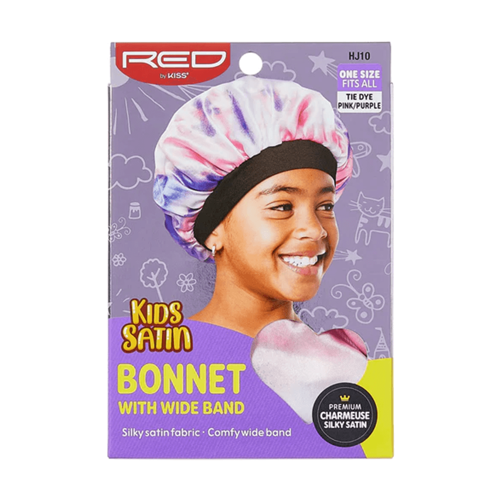 Red By Kiss Kids Satin Bonnet - Tie Dye Pink/Purple - gtwtoporld.com