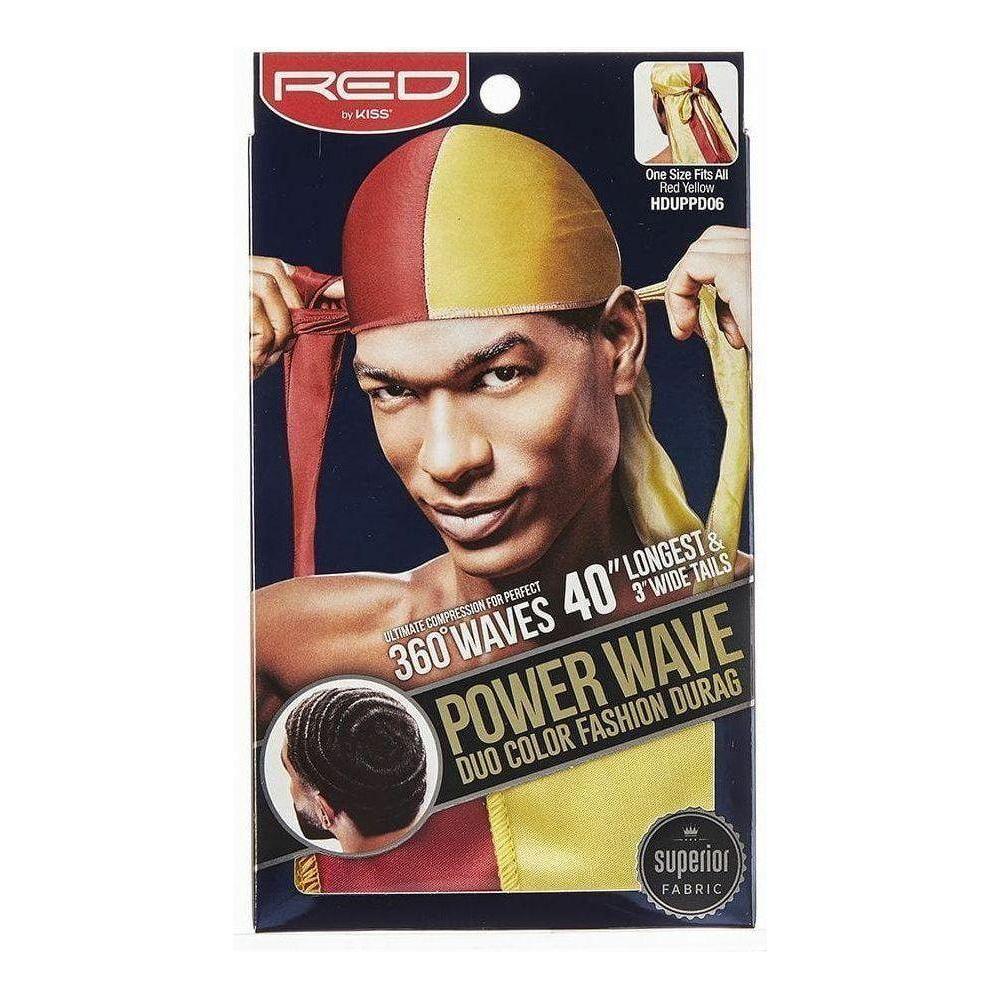 RED By Kiss: Power Wave DUO Durag - Red/ Yellow - gtwtoporld.com