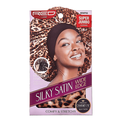 Red By Kiss Reversible Hair Cap Silky Satin Wide Edge Super Jumbo Leopard - gtwtoporld.com