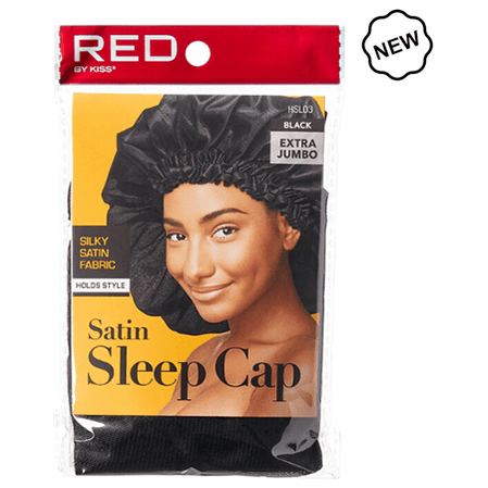 Red By Kiss Satin Sleep Cap Black Extra Jumbo - gtwtoporld.com