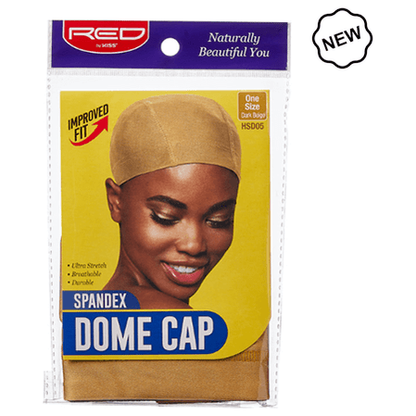 Red By Kiss Ultra Stretch Spandex Dome Cap Black / Dark Beige - gtwtoporld.com
