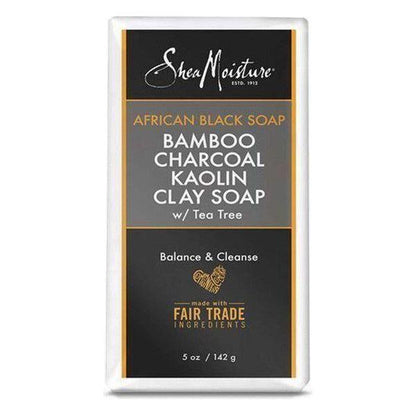 Shea Moisture African Black Soap Bamboo Charcoal Kaolin Clay Soap 142g - gtwtoporld.com