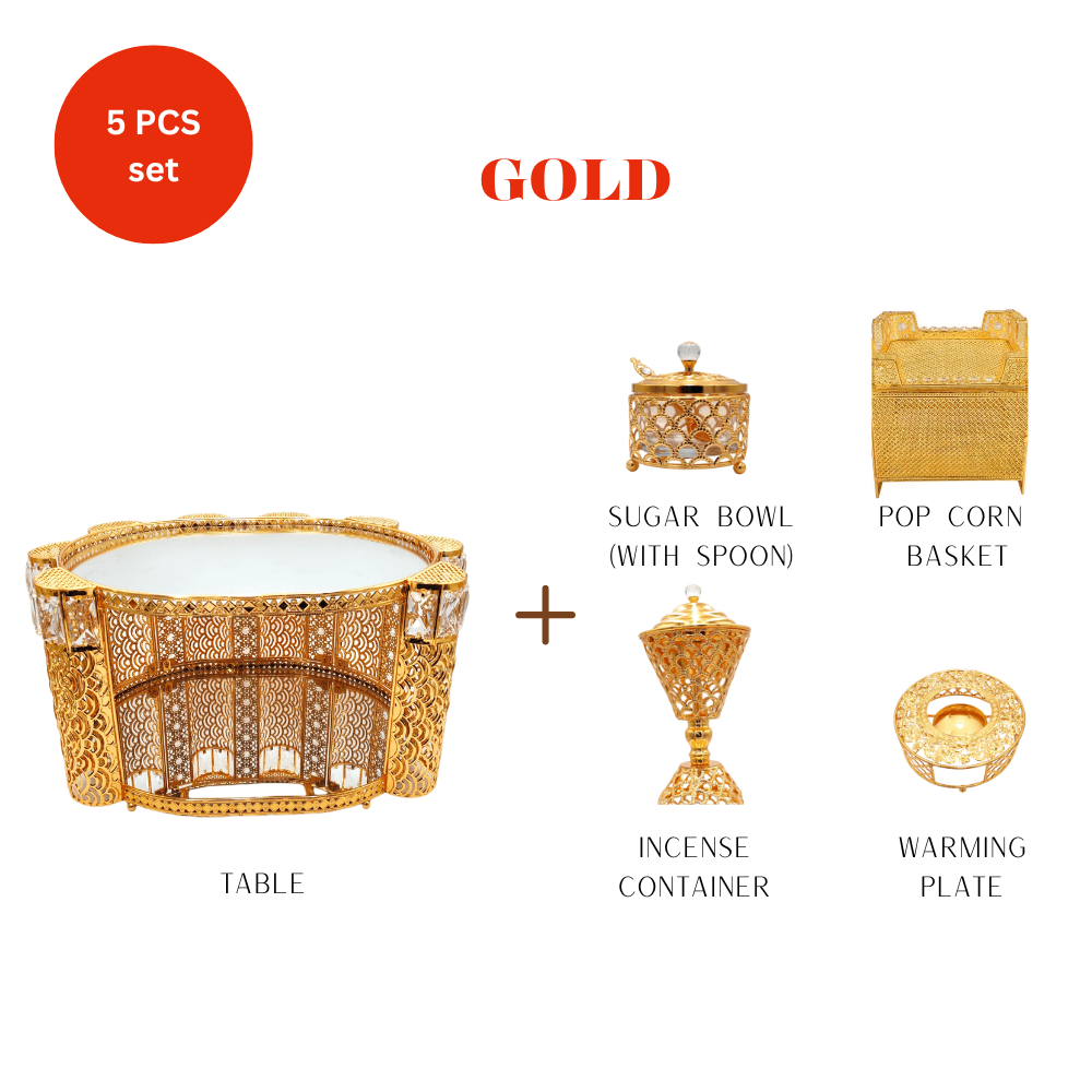 Shewhat 5pcs Rekebot Set Oval 1 (Gold &amp; Silver) - gtwtoporld.com
