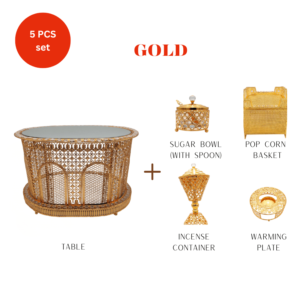 Shewhat 5pcs Rekebot Set Oval 2 (Gold &amp; Silver) - gtwtoporld.com