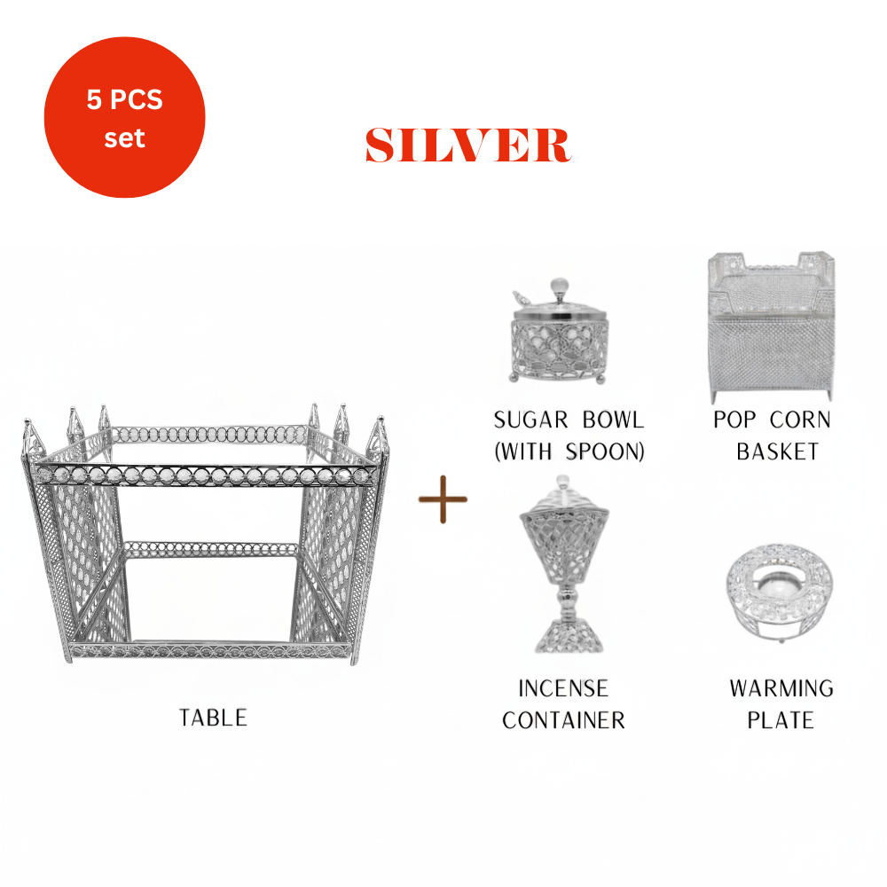Shewhat 5pcs Rekebot Set Square 1 (Gold &amp; Silver) - gtwtoporld.com
