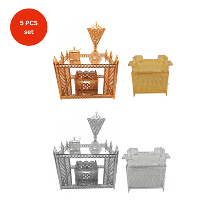 Shewhat 5pcs Rekebot Set Square 1 (Gold &amp; Silver) - gtwtoporld.com