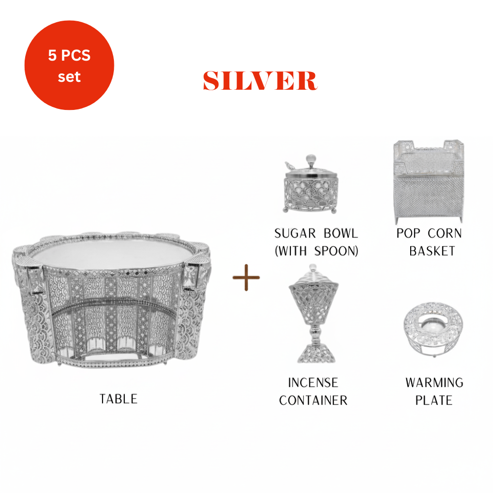 Shewhat 5pcs Rekebot Set Square 2 (Gold &amp; Silver) - gtwtoporld.com