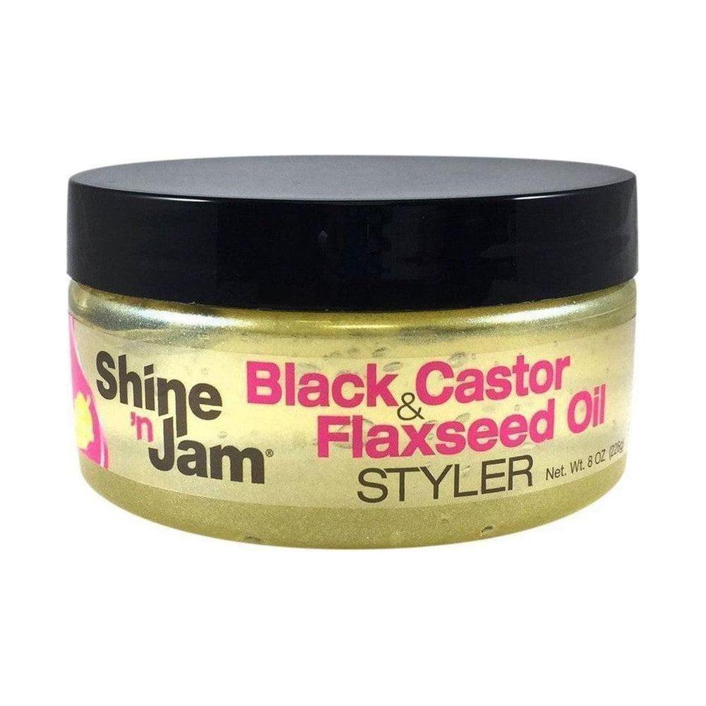 Shine - n - Jam Black Castor &amp; Flaxseed Oil Gel 236ml - gtwtoporld.com