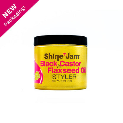 Shine-n-Jam Black Castor &amp; Flaxseed Oil Gel - gtwtoporld.com