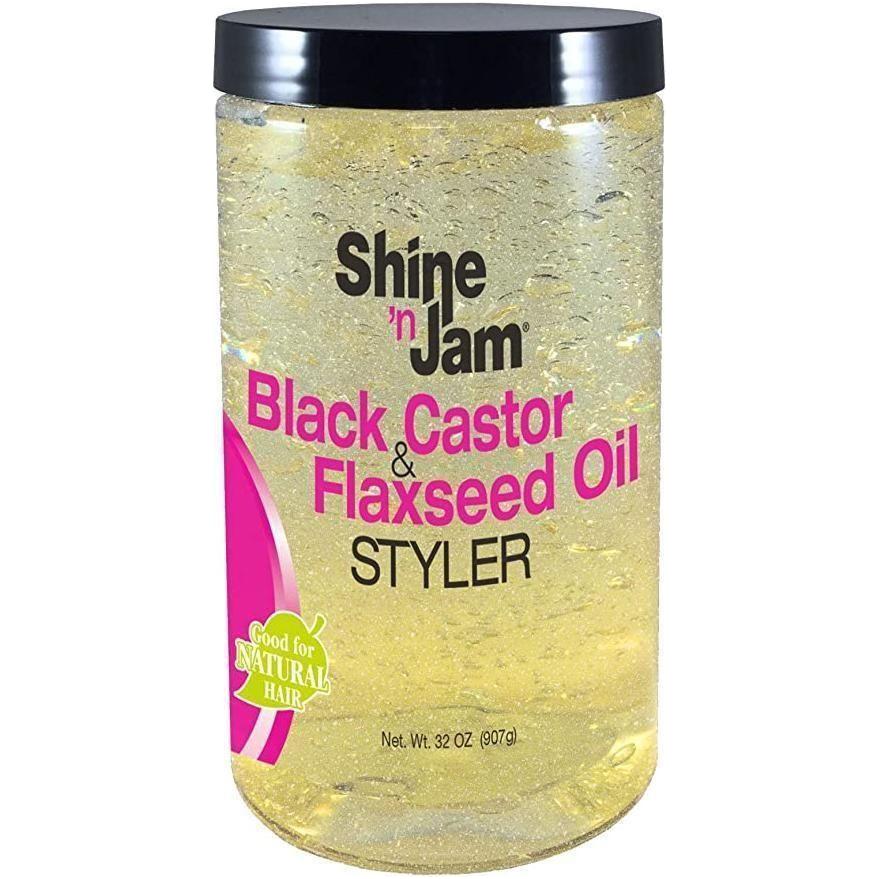 Shine - n - Jam Black Castor &amp; Flaxseed Oil Gel - gtwtoporld.com