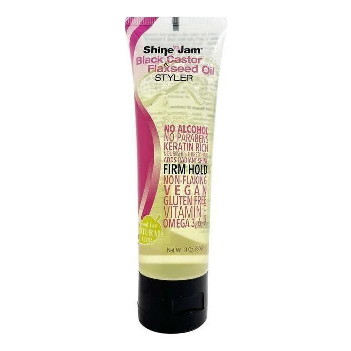 Shine - n - Jam Black Castor &amp; Flaxseed Oil Gel - gtwtoporld.com