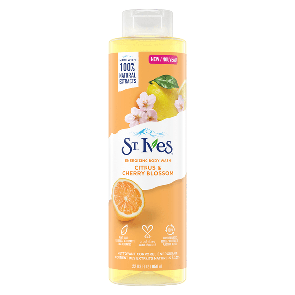 St.Ives Energizing Body Wash Cirtus Cherry &amp; Cherry Blossom 22 Oz - gtwtoporld.com
